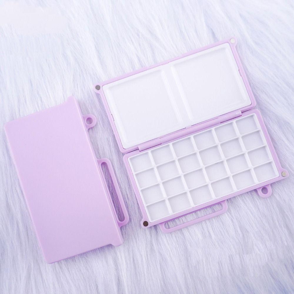 24 Grid Watercolor Paint Box Magnetic Empty Paint Palette Compact Travel Painting Tray  Travel Use