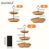 KEMORELA Wooden Cake Tray 2/3rd Floor Dessert Tray Stand Dining Room Dessert Cookie Candy Buffet Stand Holiday Party Decorations