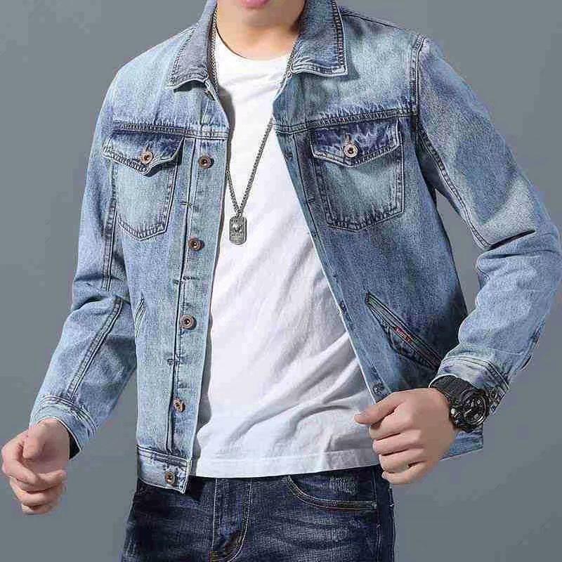 Men's Casual Loose Denim Jacket, Square Neck, 2024 Spring Trend