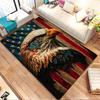 Bald Eagle with American Flag Patterned carpet, non slip mat suitable for living room and bedroom sofas