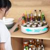 Rotating Condiment Rack Countertop Double Layer Multi-Functional Storage Rack Cabinets Multi-Layer Storage Rack