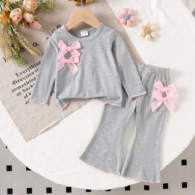 Kids Casual Long-Sleeve Set, Comfortable Daily Wear Outfits
