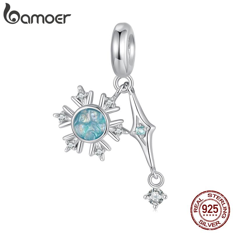 

BAMOER Solid 925 Sterling Silver Snowflake Series Charm Bead fit Original Bracelet bamoer Charm DIY Jewelry Accessories 2.8*1.8cm серебряный