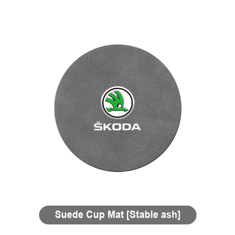Νέα Υποδοχή Ποτηριού Νεροθήκης Αυτοκινήτου Αντιολισθητικό Πατάκι για Skoda Octavia 1 2 3 A4 A5 MK2 Fabia Kapoq Kodiaq Rapid SCALA