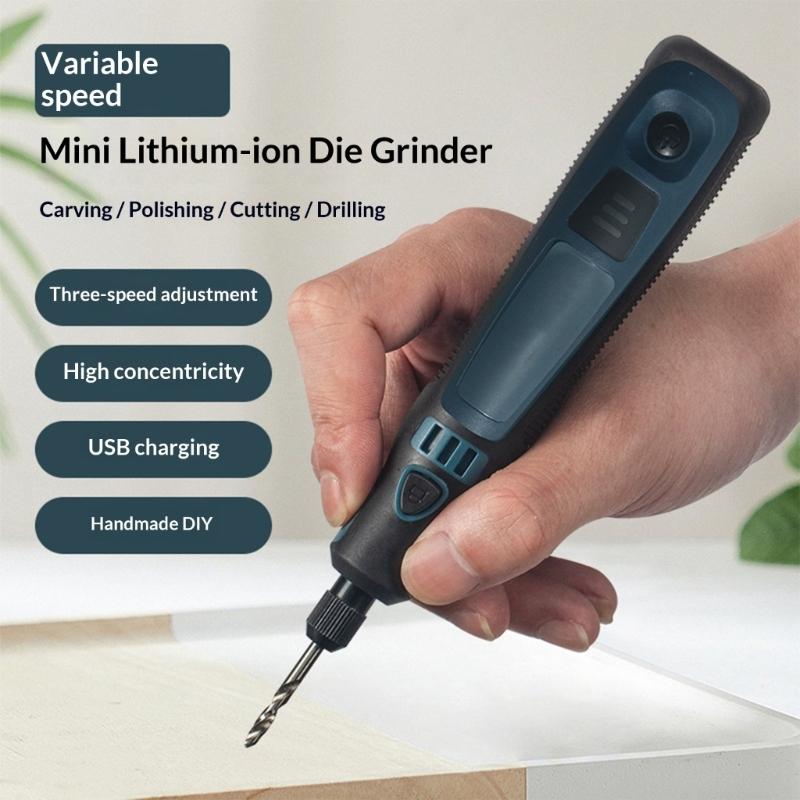 Efficient Variable Speed Engraving Pen Electric Polisher Includes Grinding Polishing Attachments and Safety Protections