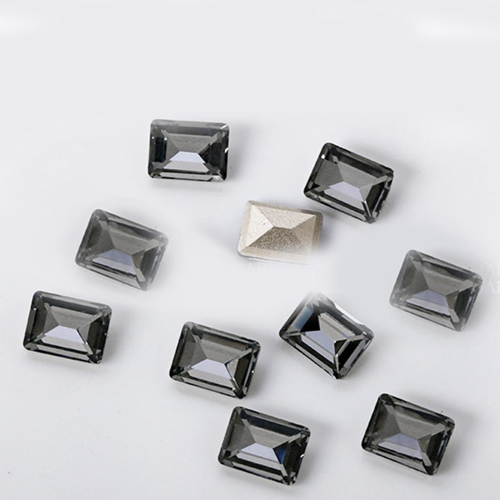 10Pcs Nail Crystals 3D Nail Art Rhinestones Pointed Back Charms Gems Stones for Nails Decorations Makeup Clothes Shoes
