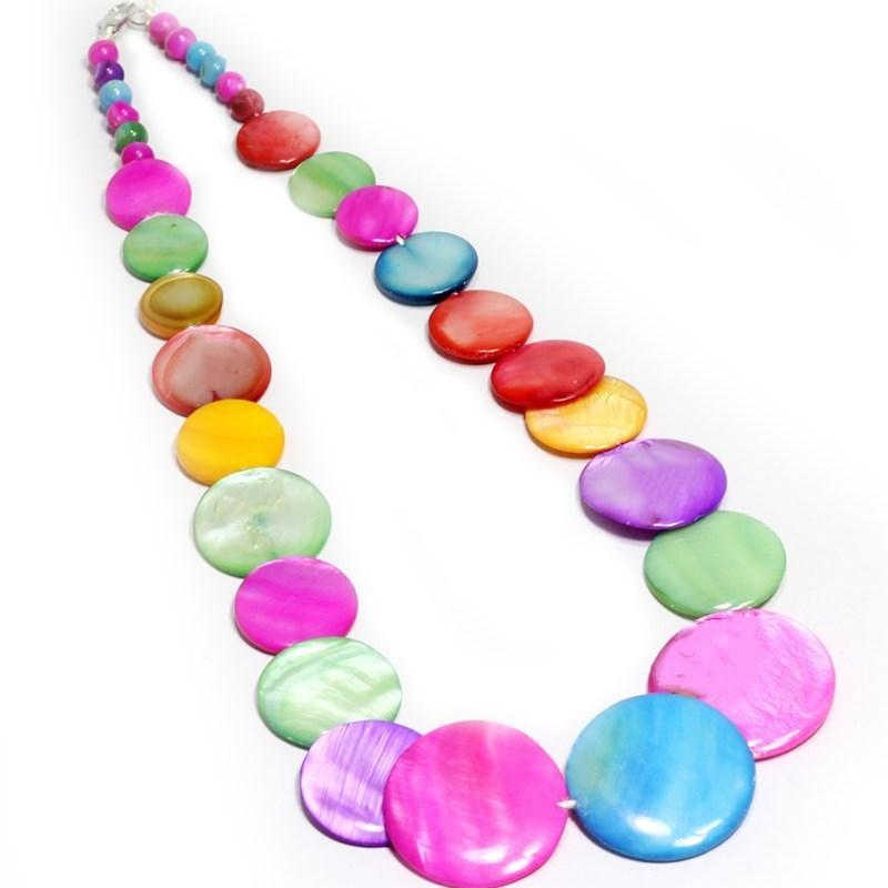 JMXD-Exaggerated Popular Natural Shell Bead Pearl Necklace Women's Handwoven Necklace Collarbone Chain Clothing Accessories