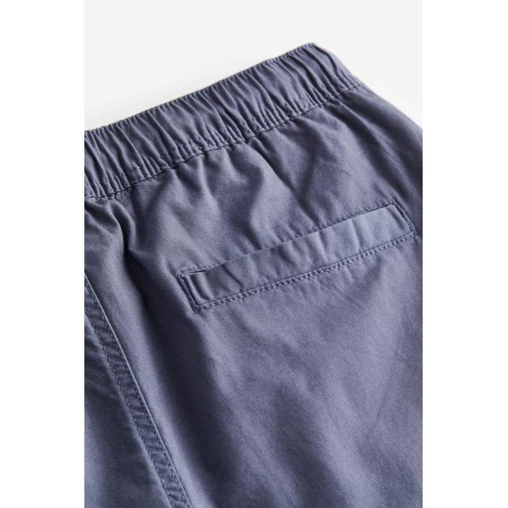 H M Regular Fit Cotton sHorts Blue Grey