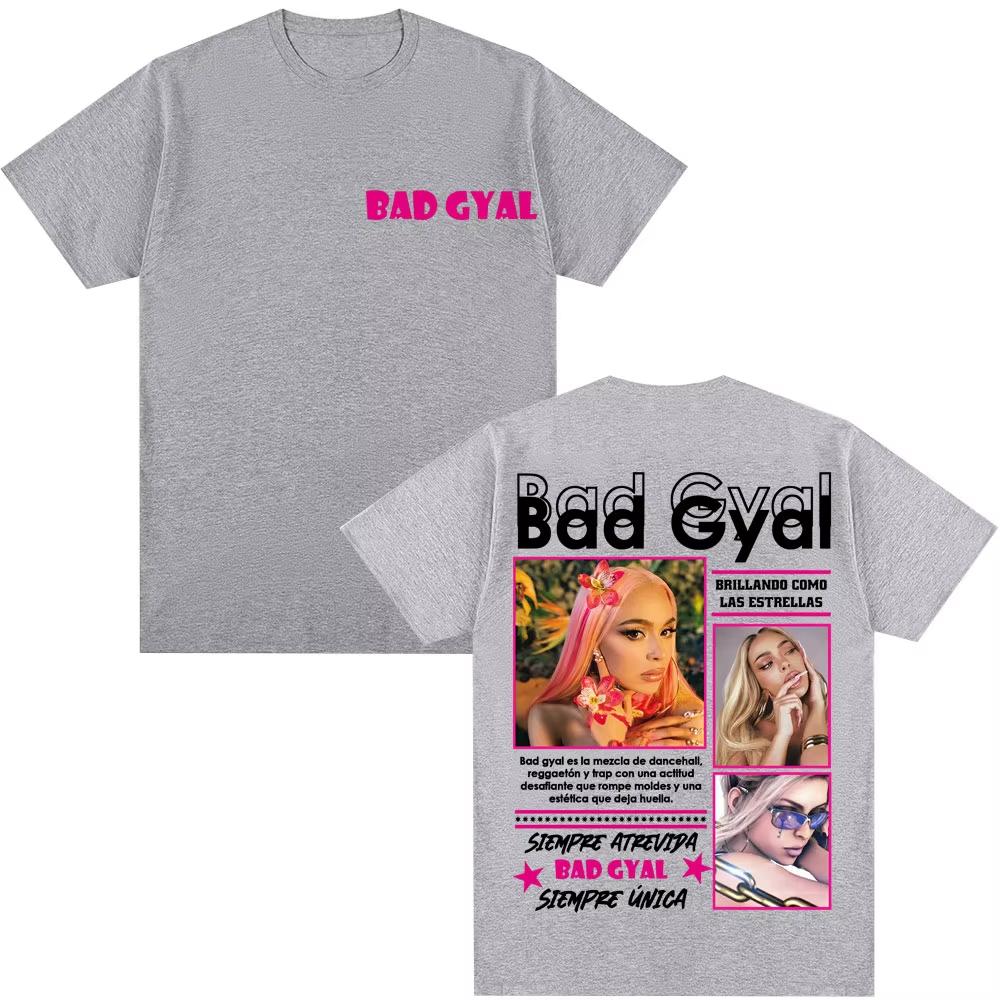 Rapper Bad Gyal Album Graphic Tshirt Fashion Hip Hop T Shirt Harajuku Oversized Cotton Men Women Casual Y2K T Shirts Streetwear