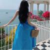 Yunnan Dali Travel Wear Dress Women Sanya Vacation Photo Beach Dress Hainan French Suspender Long Dress Fairy