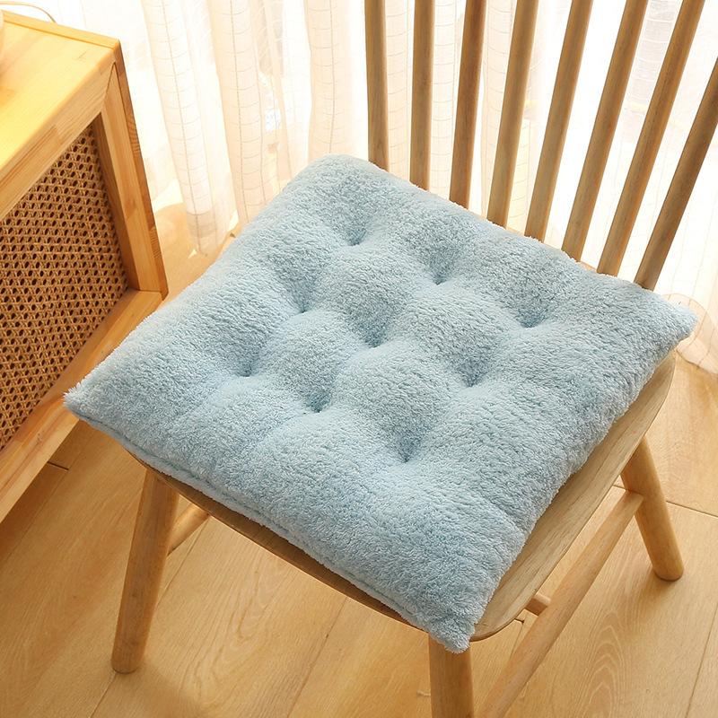 Warm Mats Chair Cushions Luxury Short Plush Dining Chair Cover Soft Mats Anti-Slip with Ribbon