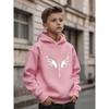 Kids Hoodie Autumn Winter Thick Fleece Angel Wing Sword Graphic Print Warm Casual Streetwear Pullover Sweatshirt