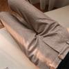 "Herringbone High-Waist Wool Trousers for Women - Slim Straight Fit, Perfect for Spring & Autumn"