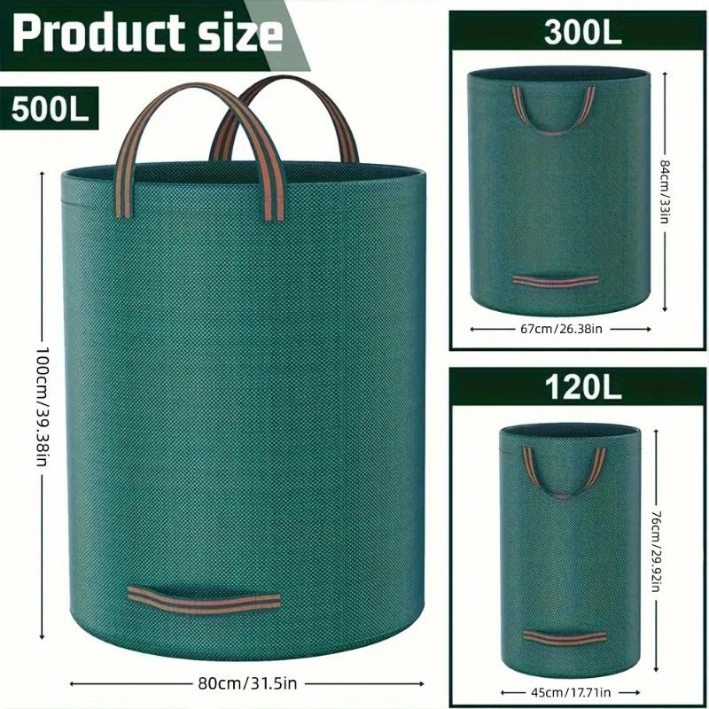 Heavy-Duty PP Garden Waste Bags Reusable Yard Debris Bags with Industrial Fabric and Handles for Plant and Leaf Collection