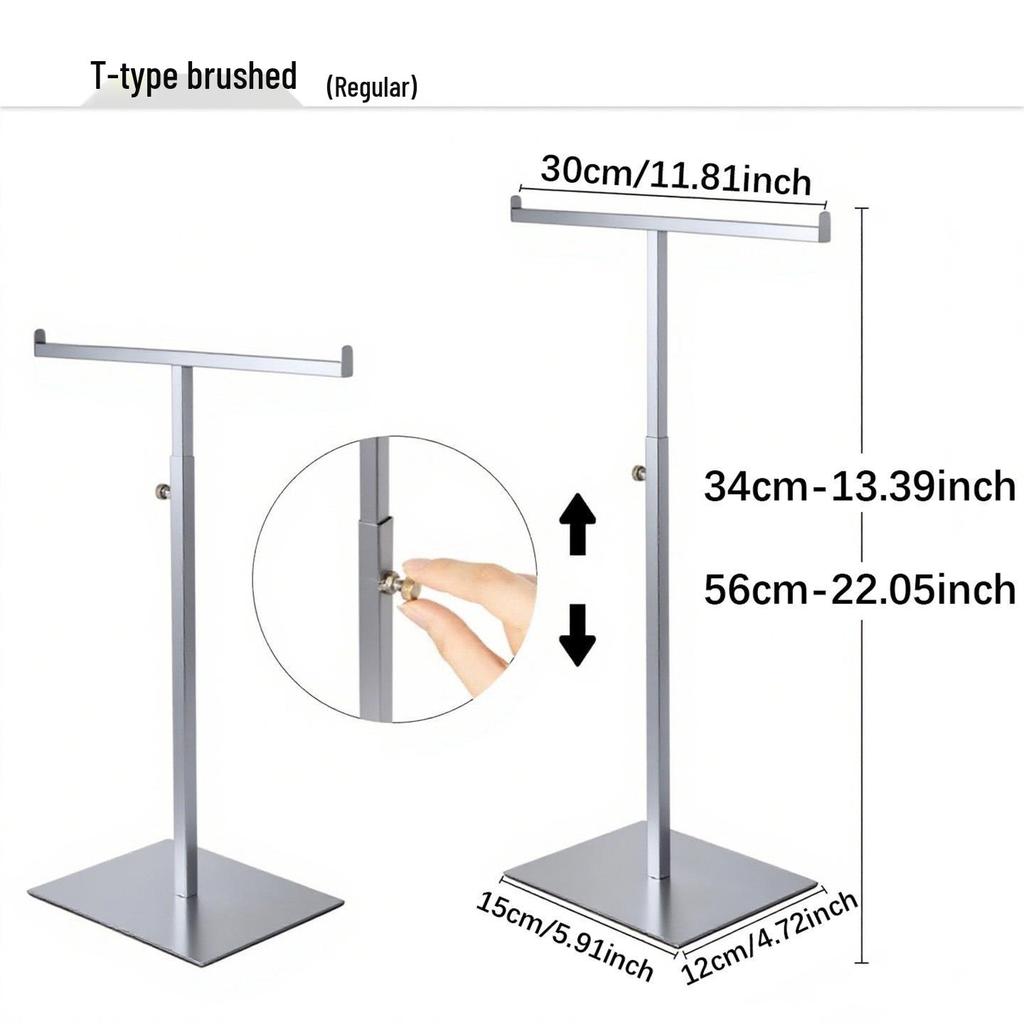 Adjustable Stainless Steel Handbag Display Stand with Gas Spring