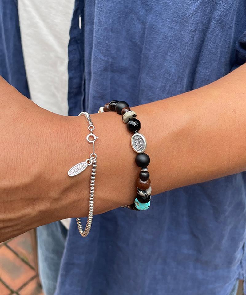Holidayvisitor Oval Stone Bracelet - Black Skull