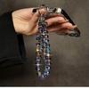 1pc Multicolor Crystal Beads Phone Wrist Strap Elegant Universal Smartphone Lanyard And Keychain Accessory Stylish Women'S Bag Pendant
