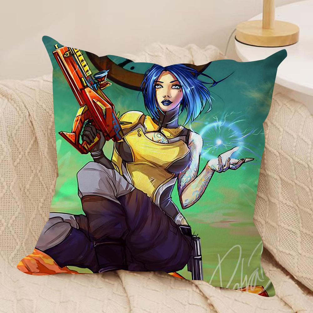 B-Borderlands Game Cushion Cover Soft Plush Fabric Double-Sided Printed Sofa Cushion Cover for All Seasons Home Decor Gift