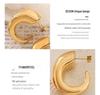 European Winter 18K Gold C-shaped Geometric Ear Cuff Earrings for Women, Titanium Steel Ear Jewelry