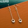 925 Sterling Silver Simple Raindrop Hoop Pendant Earrings - Fashion Gift Jewelry