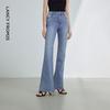 Zhao Lusi Style Retro Slim High-Waist Flared Jeans