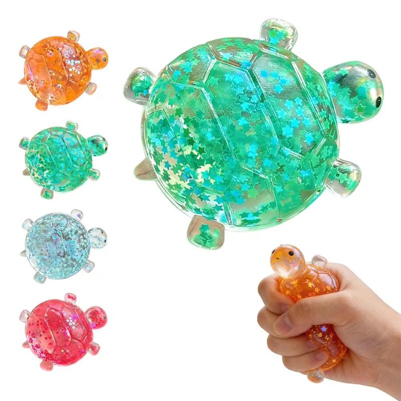 Glitter Turtle Squeeze Toy 1Pcs Anti Stress Animal Fidget Toy Portable for Pocket Travel Stress Relief Kids Gift