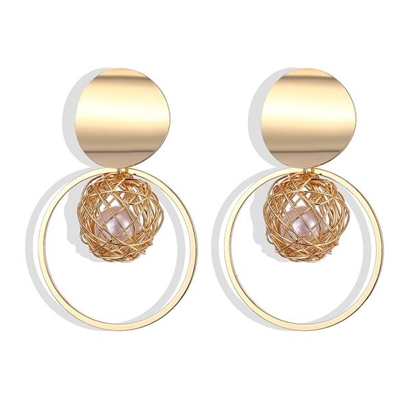 Hot Selling Vintage Earrings Women Big Gold Color Geometric Statement Metal Drop Earrings Jewelry Accessories