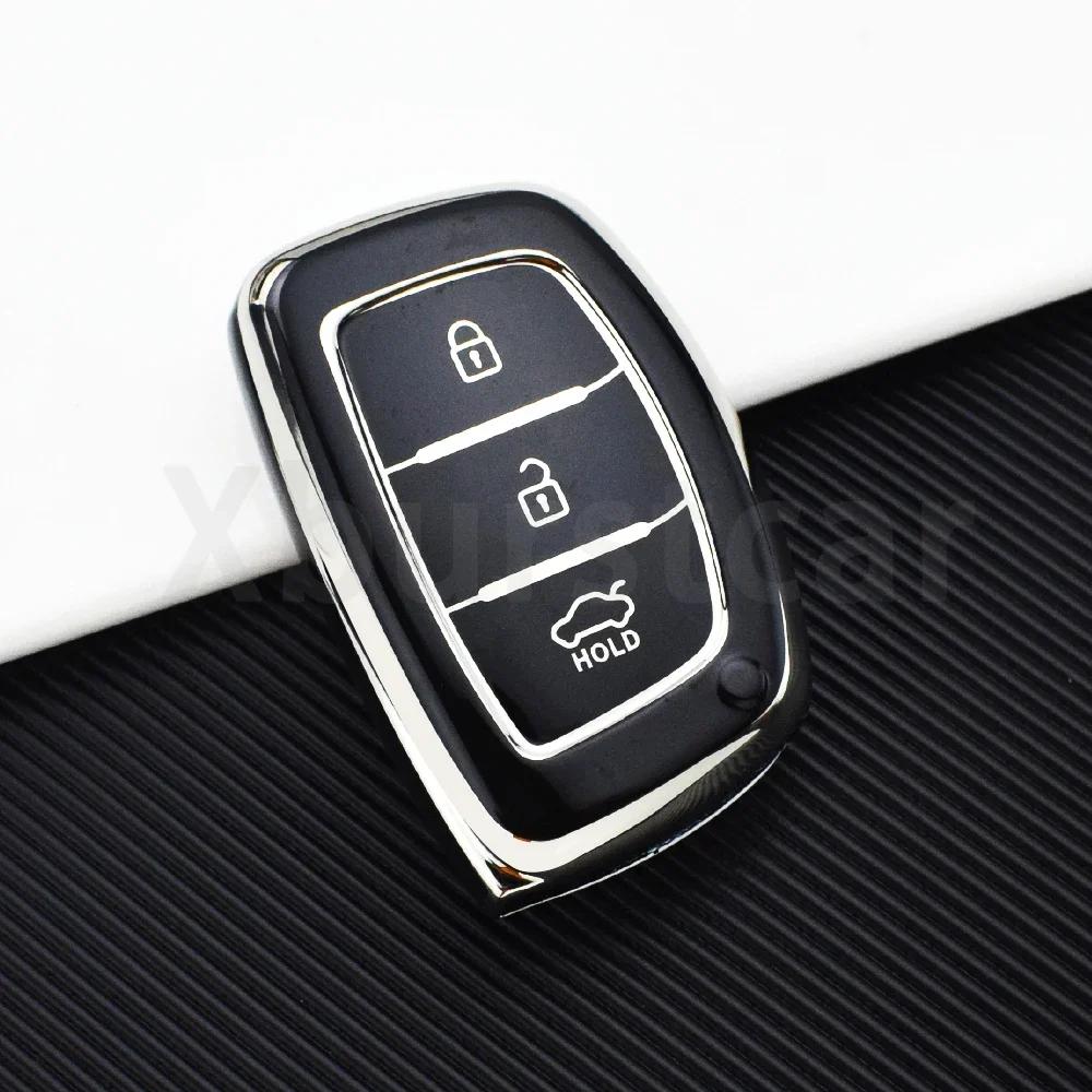 

For Hyundai Elantra Accent Solaris Verna Ix25 Ix35 I20 I30 I40 Tucson Sonata Santa Fe Tpu Car Key Case Cover Shell Fob Holder