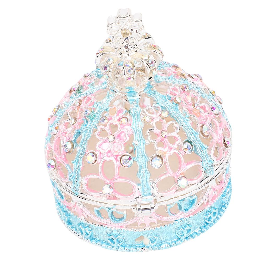 Crown Trinket Box Vintage Enameled Decorative Jewelry Box Zinc Alloy for Necklaces Bracelets