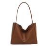 Minimalist And Modern Pu Tote Bag For Women In Brown With Generous Space Perfect For Use Daily