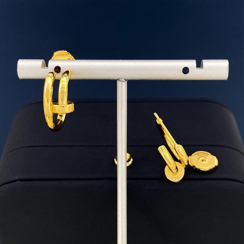 French C-Shaped Simple Smooth Nail Earrings Men S And Women S Fashion Versatile Stud Earrings Jewelry