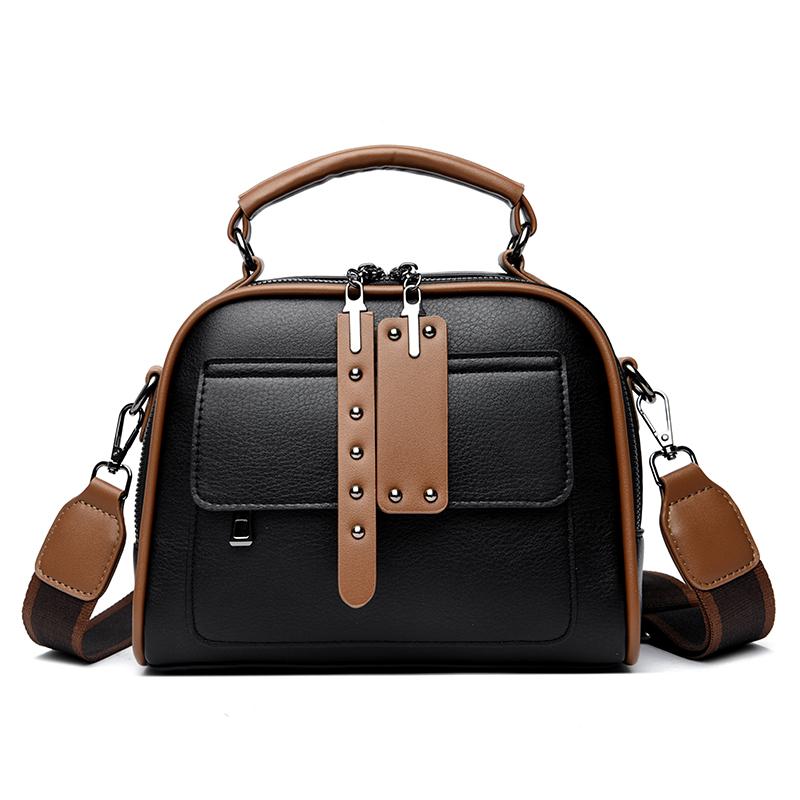 Luxury Retro Style Women Handbags Solid Color PU Leather Messenger Bag Fashion Leisure Travel Shoulder Crossbody Bags Girls Tote