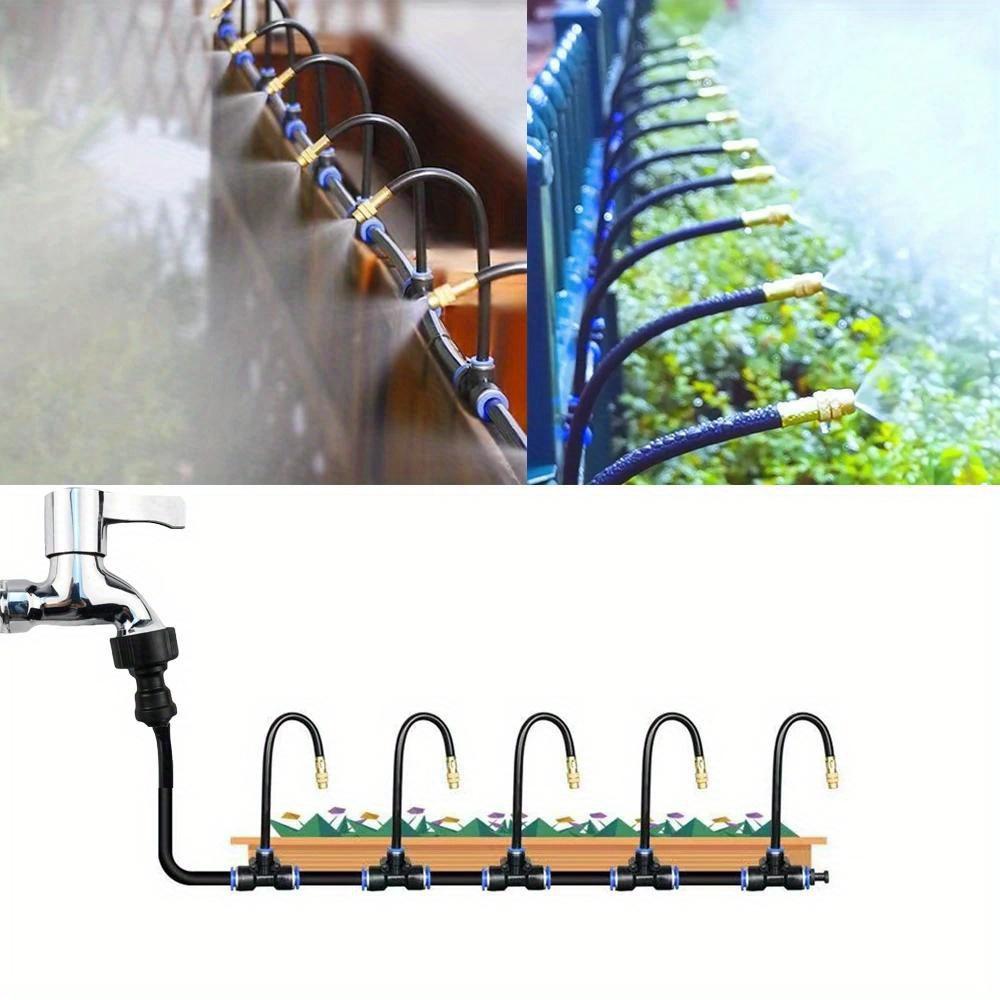 20m Universal Micro Drip Irrigation Kit with Adjustable 7.87" Mist Nozzle - Automatic Watering System for Balcony Greenhouse Gardening