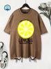 Oversized Washed TShirts Womens Cotton Lemon Brings Good Mood Prints T Shirt Summer Comfortable ONeck Tops YK Woman Clothes