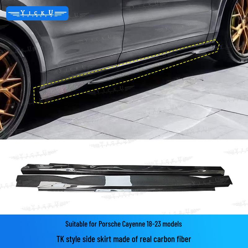 18-23 Porsche Cayenne Carbon Fiber Body Kit: Front Lip, Rear Lip, Side Skirts, Fender Flares, Roof Spoiler & Wind Deflectors