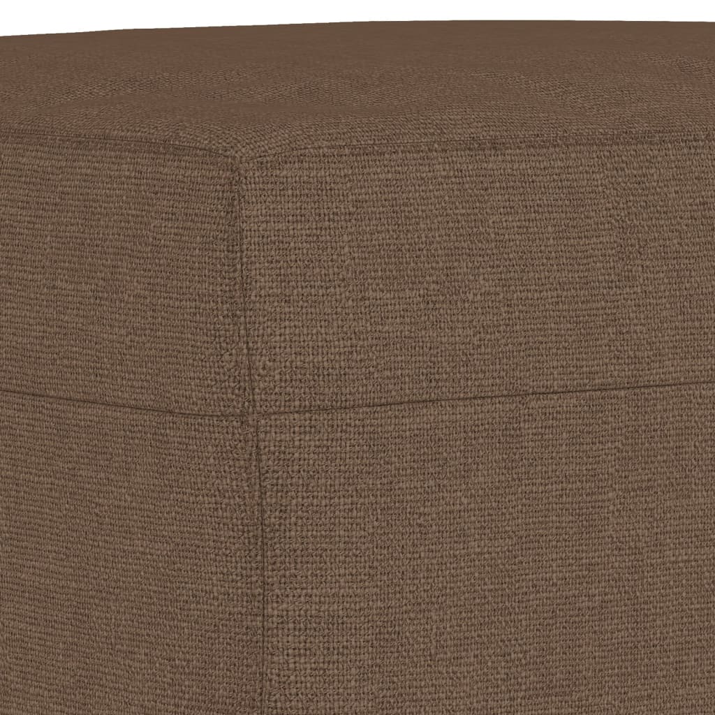 3 Piece Sofa Set with Cushions Brown Fabric