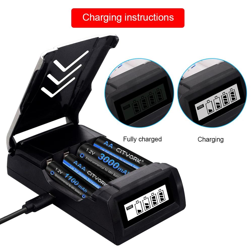 CITYORK 1.2V AAA Rechargeable Battery 1100mAh NI-MH Charged AAA Batteries For Toys Mouse aaa battery