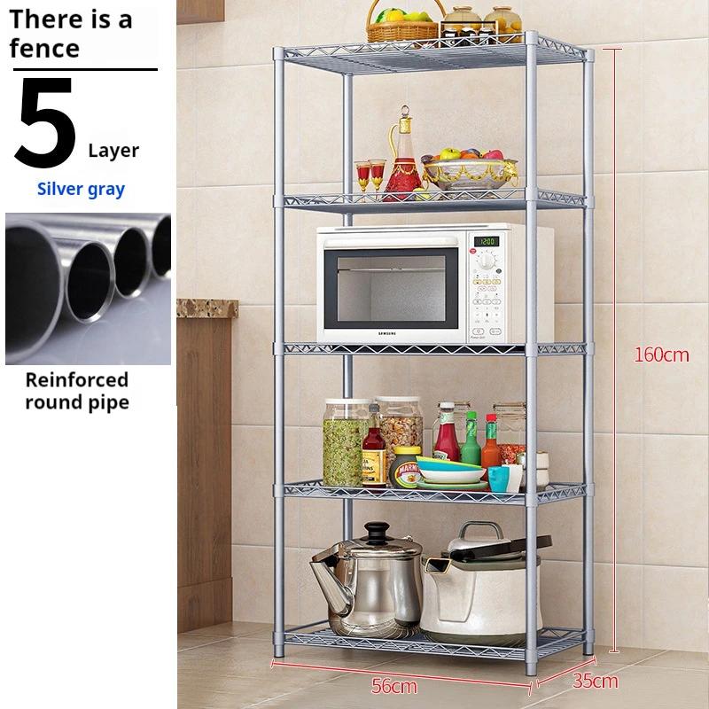 3/5-warstwowy stojak do przechowywania, żelazny organizer na drobiazgi, stojak podłogowo-sufitowy, kuchenny stojak na mikrofalówkę, akcesorium do przechowywania