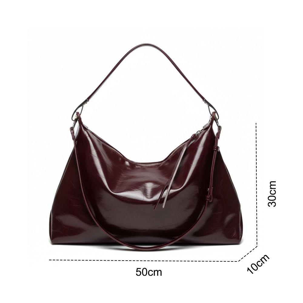 Women Fashion Oil Wax Leather Cross-body Messenger Bag Versatile Large Capacity Shoulder Bags Elegant Luxury Design Tote Bag