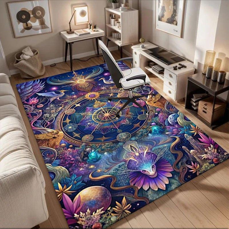 

Enchanted Celestial Mandala Wall Art Print Office Mat Home Decor Office Desk Chair Carpet for office ph35 60cm by 90cm