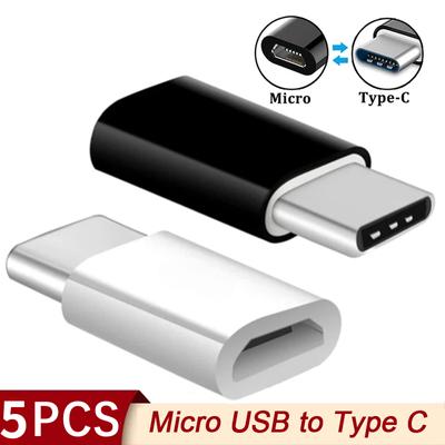 5 vnt Micro USB Female į Type C Male Adapter OTG Converter Micro-B To USB-C Connection Įkrovimo kabelio Adapterio Telefono priedai