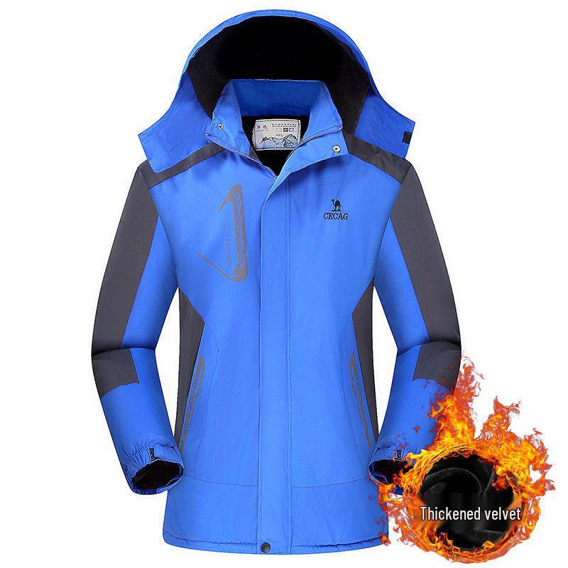 Men's Plus Velvet Thick Cotton Padded Windbreaker Coat - Winter Casual, Warm, Loose Fit, and Plus Size.