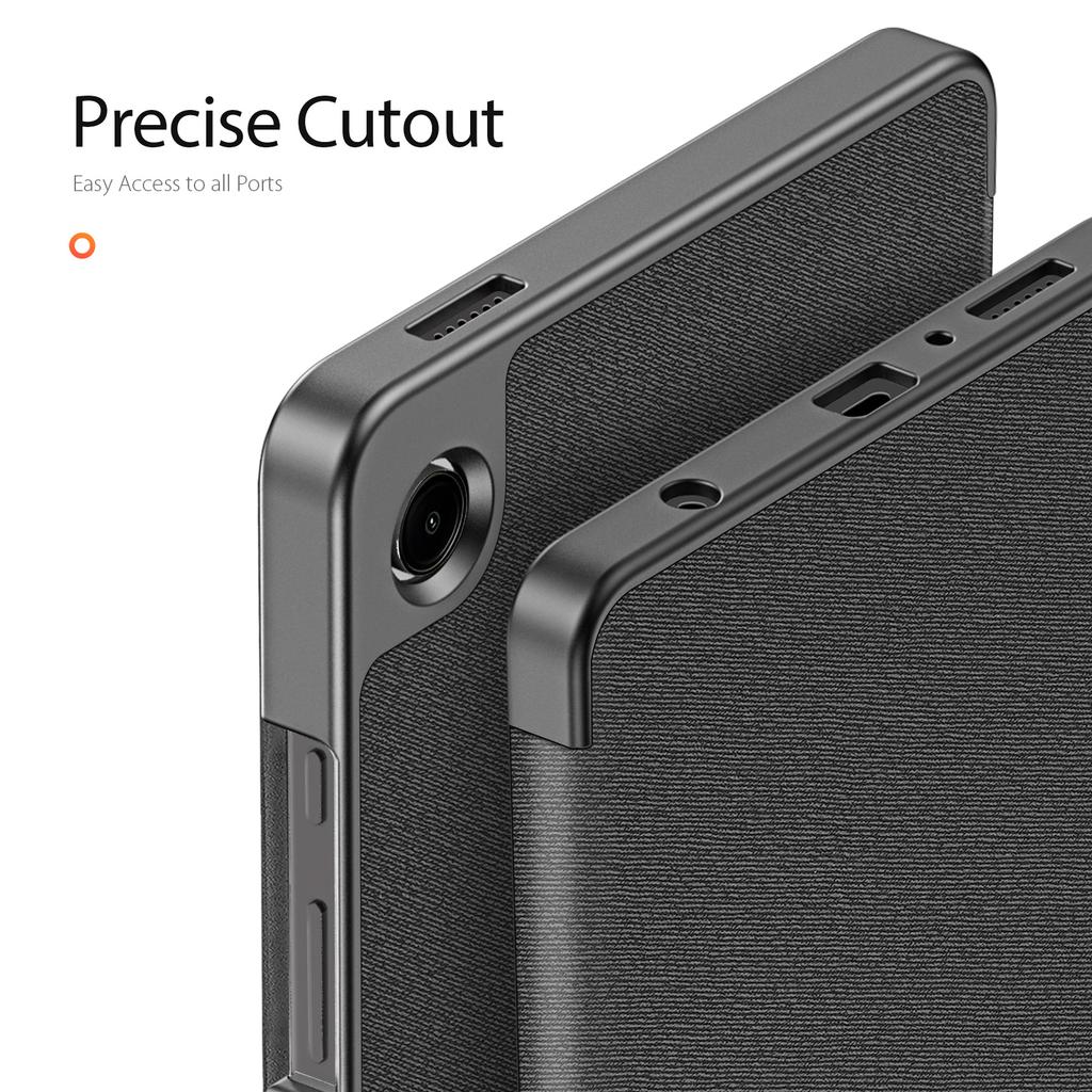 For Samsung Galaxy Tab A9/Galaxy Tab A11 Case DUX DUCIS Domo Series Tri-fold Stand PU Leather Tablet Cover