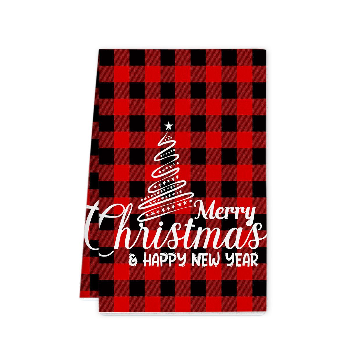 

Christmas gift hanging kitchen towel hand wipe absorbent towel household bathroom cartoon hanging towel cleaning rag 45 * 66 [Spot sale] 250GSM