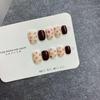 Autumn/Winter High-End Handmade Floral Wearable Nails - Short, Elegant, Removable Design