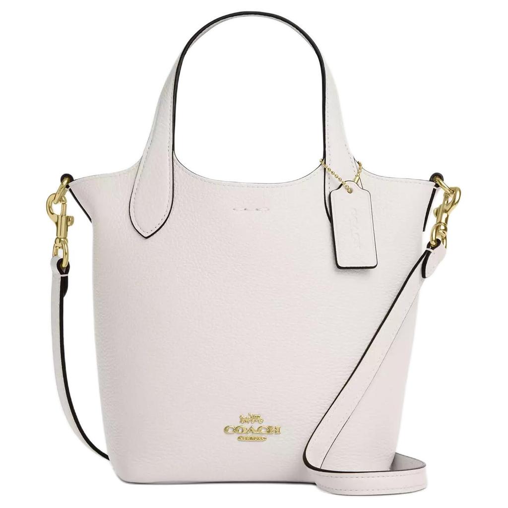 Coach Hanna 17 Magnetic Closure Logo Leather Bucket Bag Women Handbags Chalk-White CR168-IMCHK