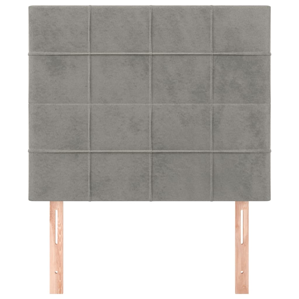 Vidaxl Bettkopfteile, 2 Stück, Hellgrau, 80x5x78/88 cm, Samt