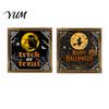 Decorative Wooden Photo Frames Halloween Framed Decor Sign, Happy Trick or Treat Printed Picture Frame, Gift for Home Witch Castle Owl Wall