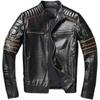 Abrigo de piel de vaca auténtica de talla china, ropa de cuero genuino para hombre, chaqueta de motociclista con calavera bordada, otoño, talla asiática 6XL