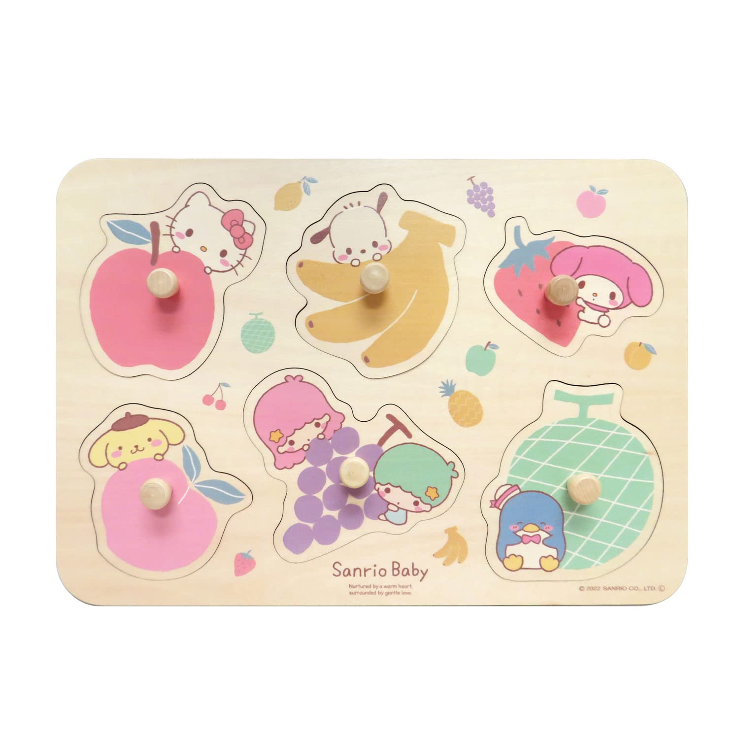 

Vitthart Sanrio Baby Деревянный пазл Фруктовый пазл 6 деталей с колышками бежевый